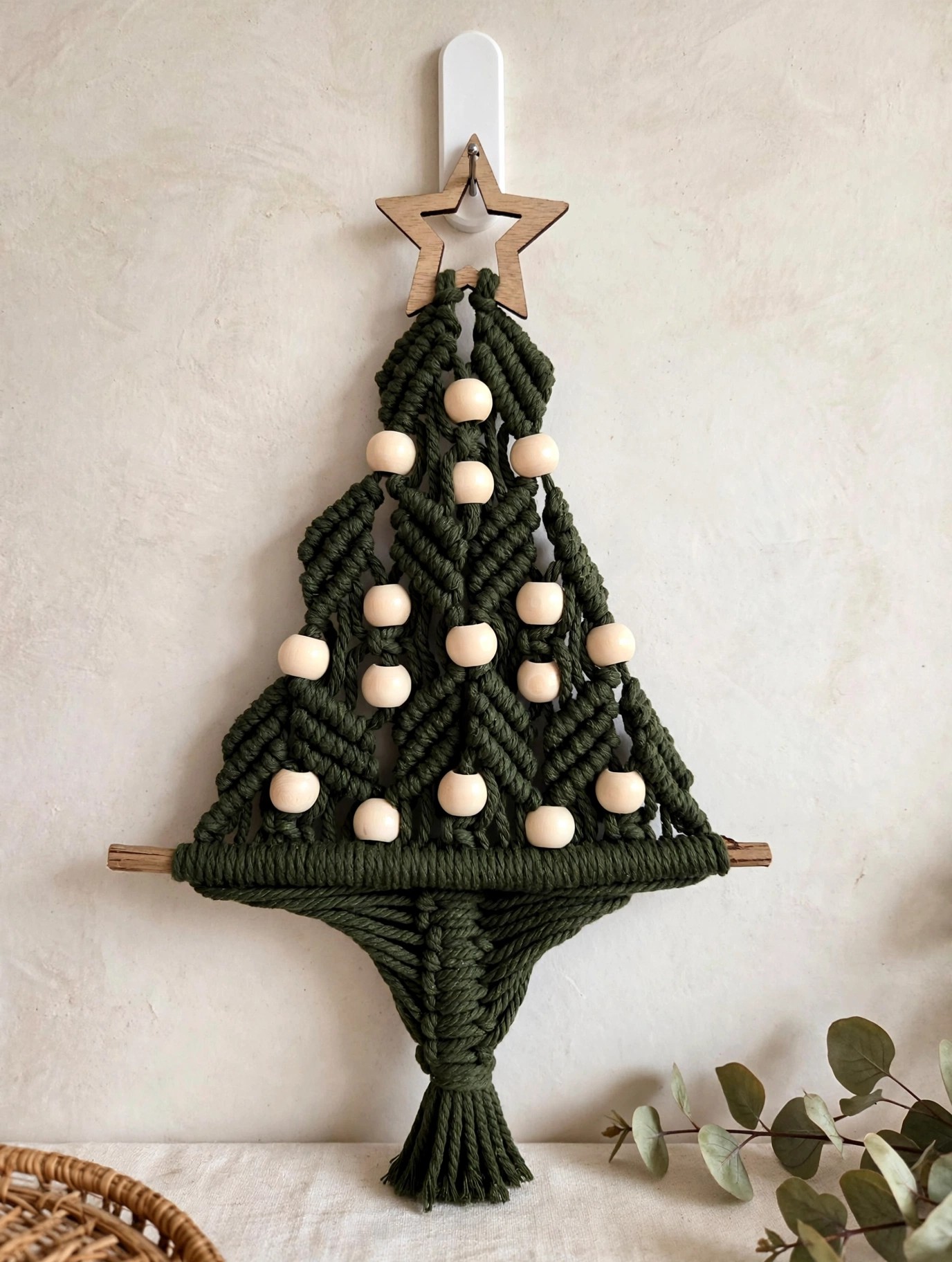 Dark Green Macramé Christmas Tree (Version 2)
