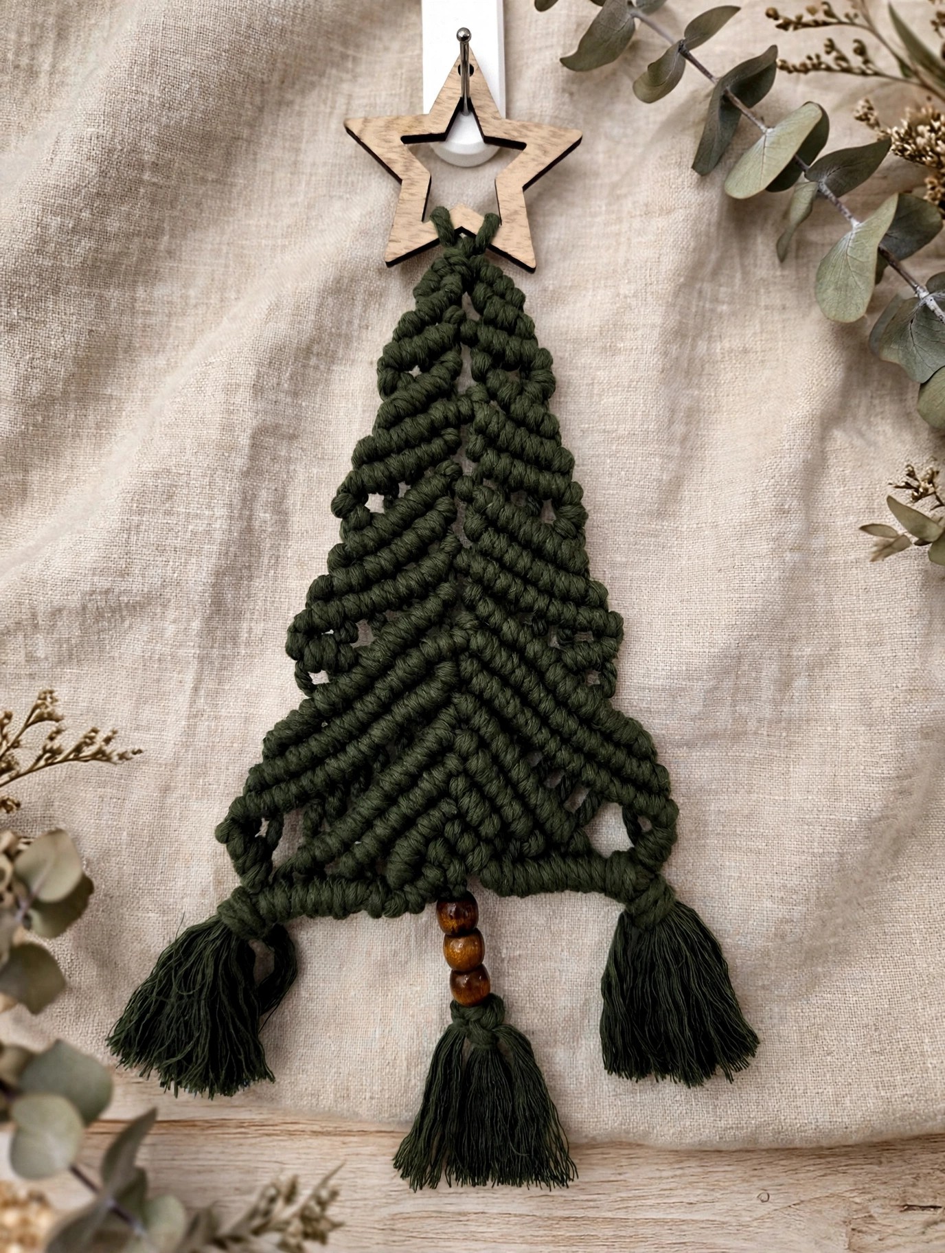 Dark Green Macramé Christmas Tree