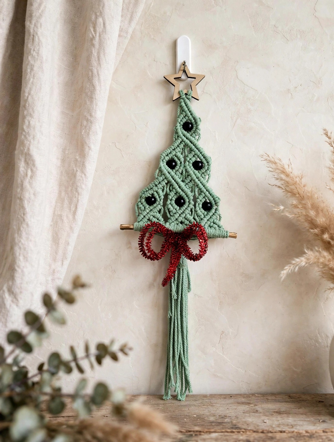 Sage Green Macramé Christmas Tree
